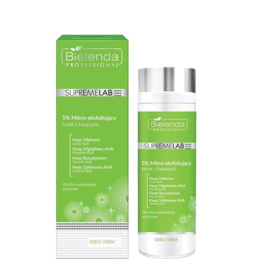 Тоник с кислотами 5% Микроотшелушивающий, 200 мл Bielenda, Professional Supremelab Sebio Derm
Тоник с кислотами 5% Микроотшелушивающий, 200 мл Bielenda, Professional Supremelab Sebio Derm