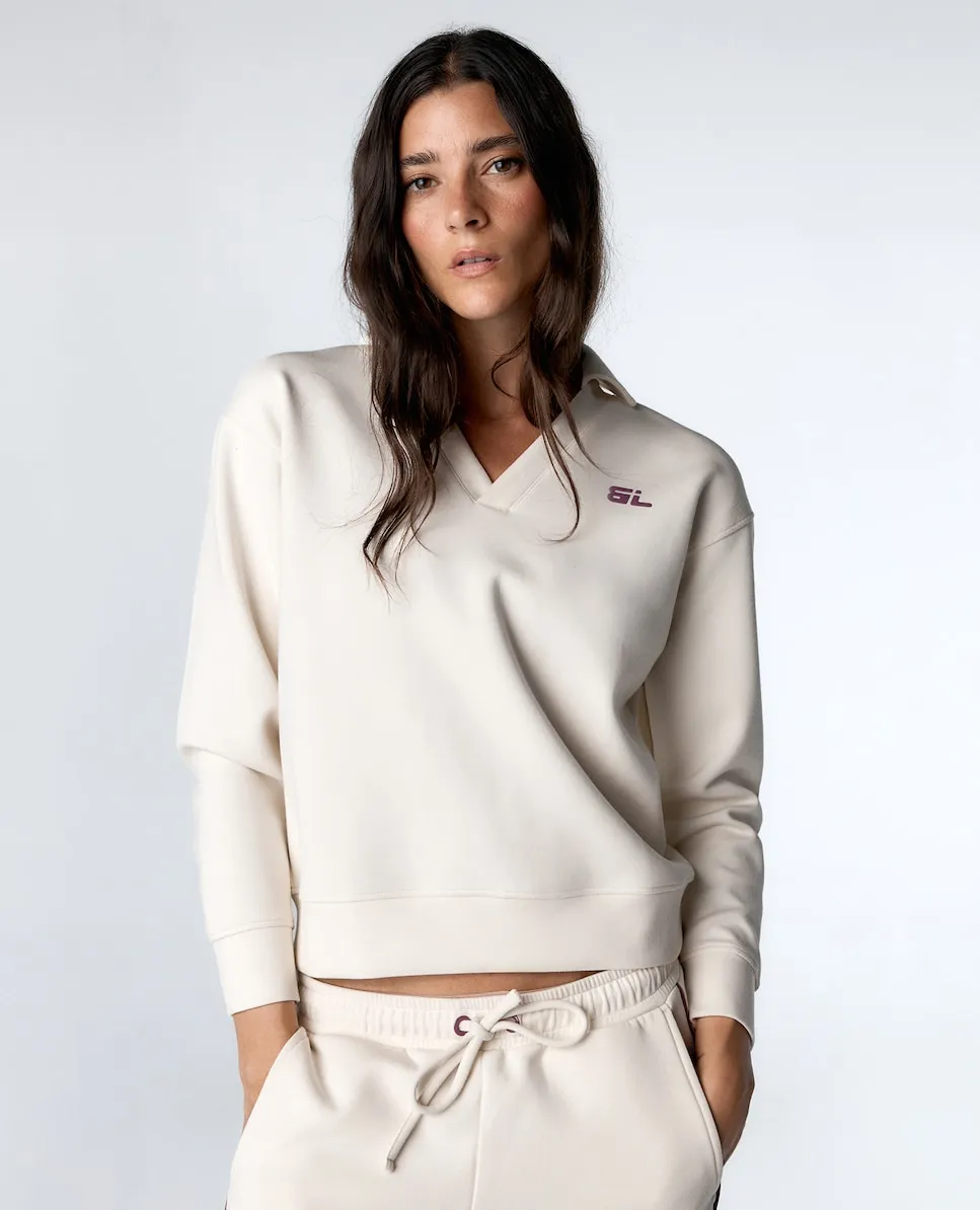 Женская спортивная толстовка из модала с воротником поло Black Limba, кремовый
Женская спортивная толстовка из модала с воротником поло Black Limba, кремовый