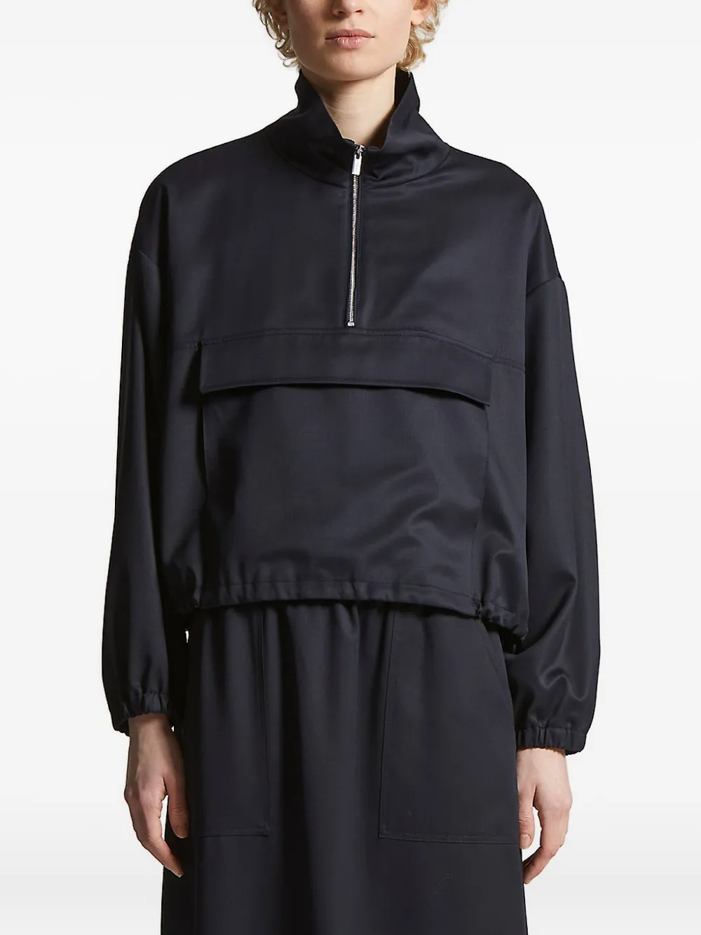 Толстовка с карманом-молнией на половину длины Peserico, черный 
Толстовка с карманом-молнией на половину длины Peserico, черный