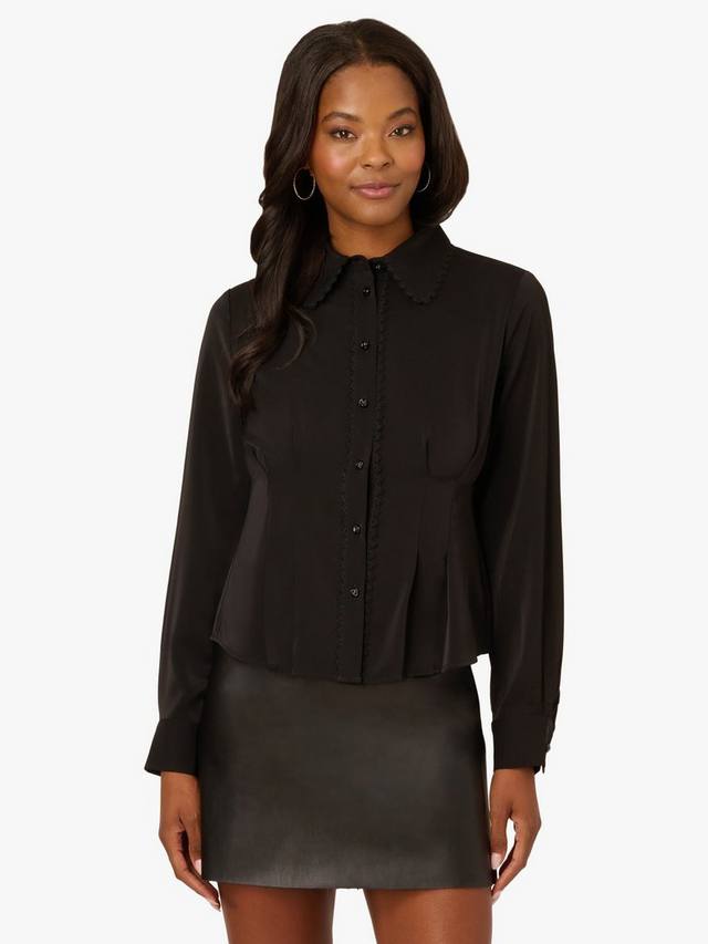 Рубашка с длинными рукавами и кружевной отделкой Adrianna Papell, Black
Рубашка с длинными рукавами и кружевной отделкой Adrianna Papell, Black