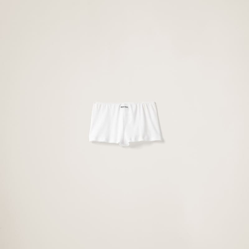 Трикотажные шорты-боксеры в рубчик Miu Miu, белый
Трикотажные шорты-боксеры в рубчик Miu Miu, белый