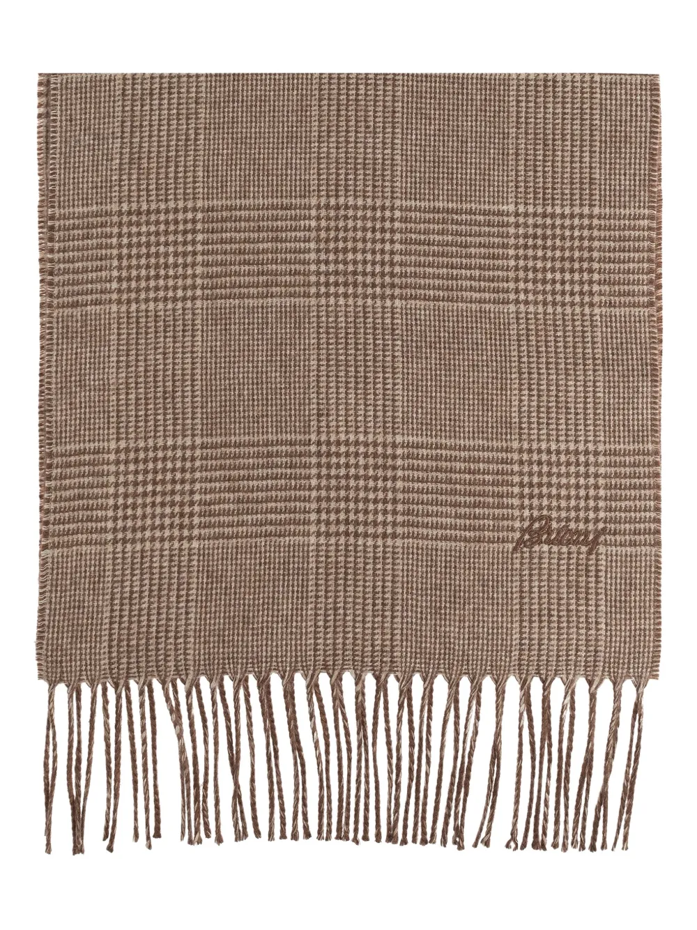 Клетчатый шарф с бахромой Brioni, коричневый
Клетчатый шарф с бахромой Brioni, коричневый