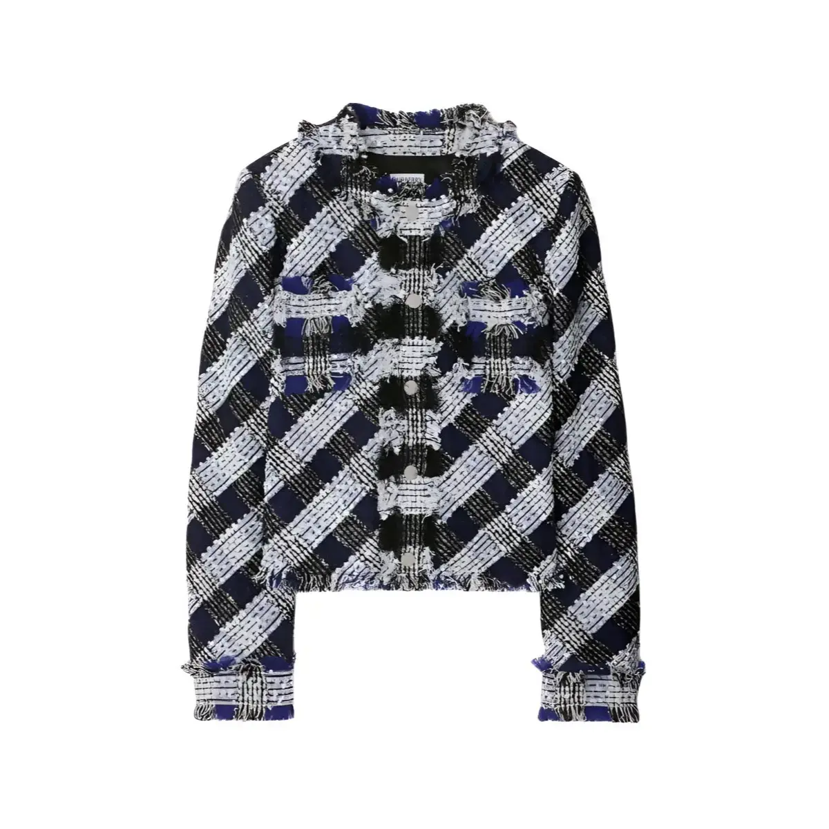 Burberry Короткий твидовый жакет, Blue White
Burberry Короткий твидовый жакет, Blue White