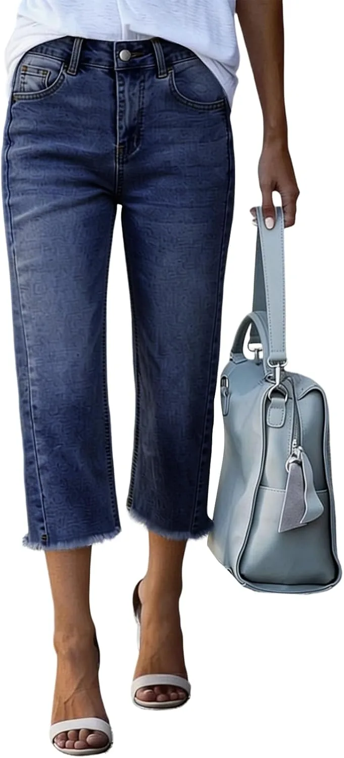 Женские кроп-джинсы Casual с raw hem и прямыми штанинами
Женские кроп-джинсы Casual с raw hem и прямыми штанинами