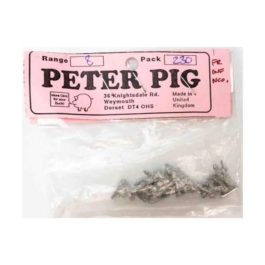 № 230 французских пехотных унтер-офицеров, Historical Miniatures - WW2 - Allies (Range 8) (Peter Pig)
№ 230 французских пехотных унтер-офицеров, Historical Miniatures - WW2 - Allies (Range 8) (Peter Pig)