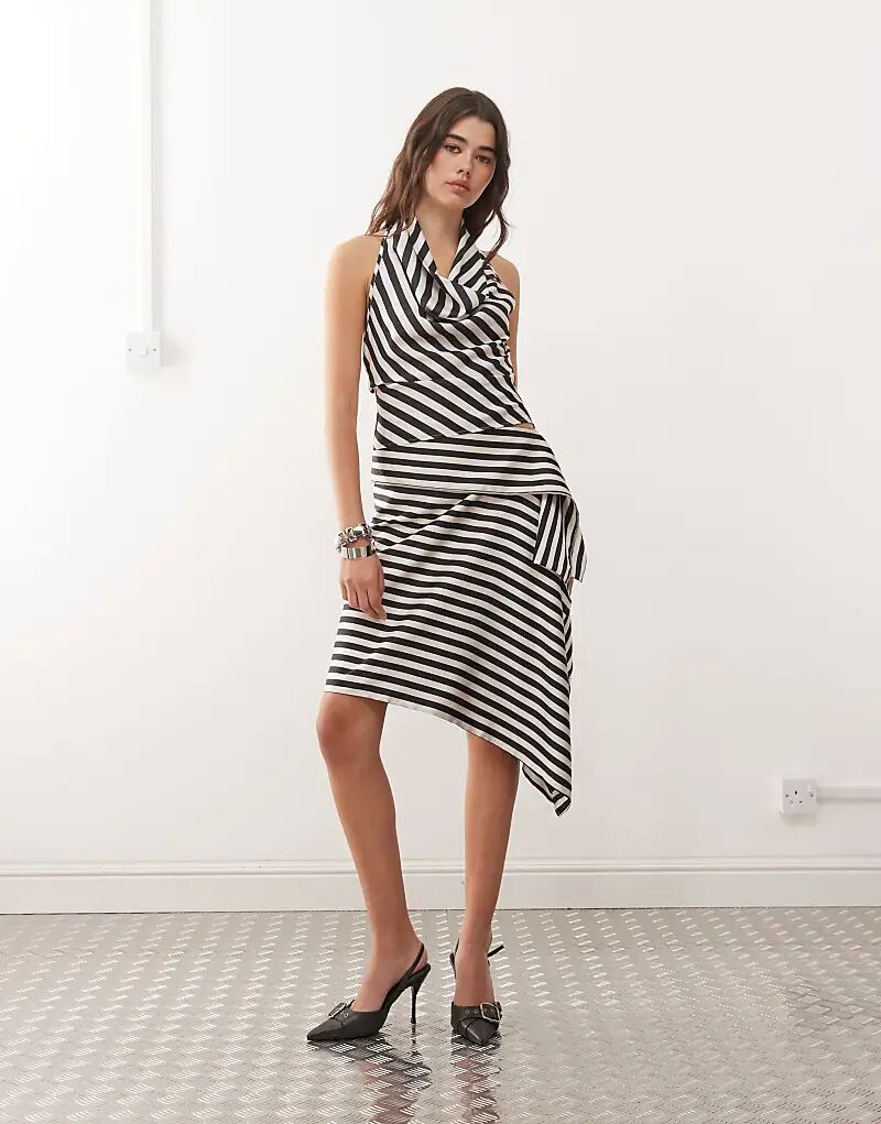 Юбка миди Lioness Allure с асимметричным отворотом и драпировкой в черно-кремовую полоску
Юбка миди Lioness Allure с асимметричным отворотом и драпировкой в черно-кремовую полоску