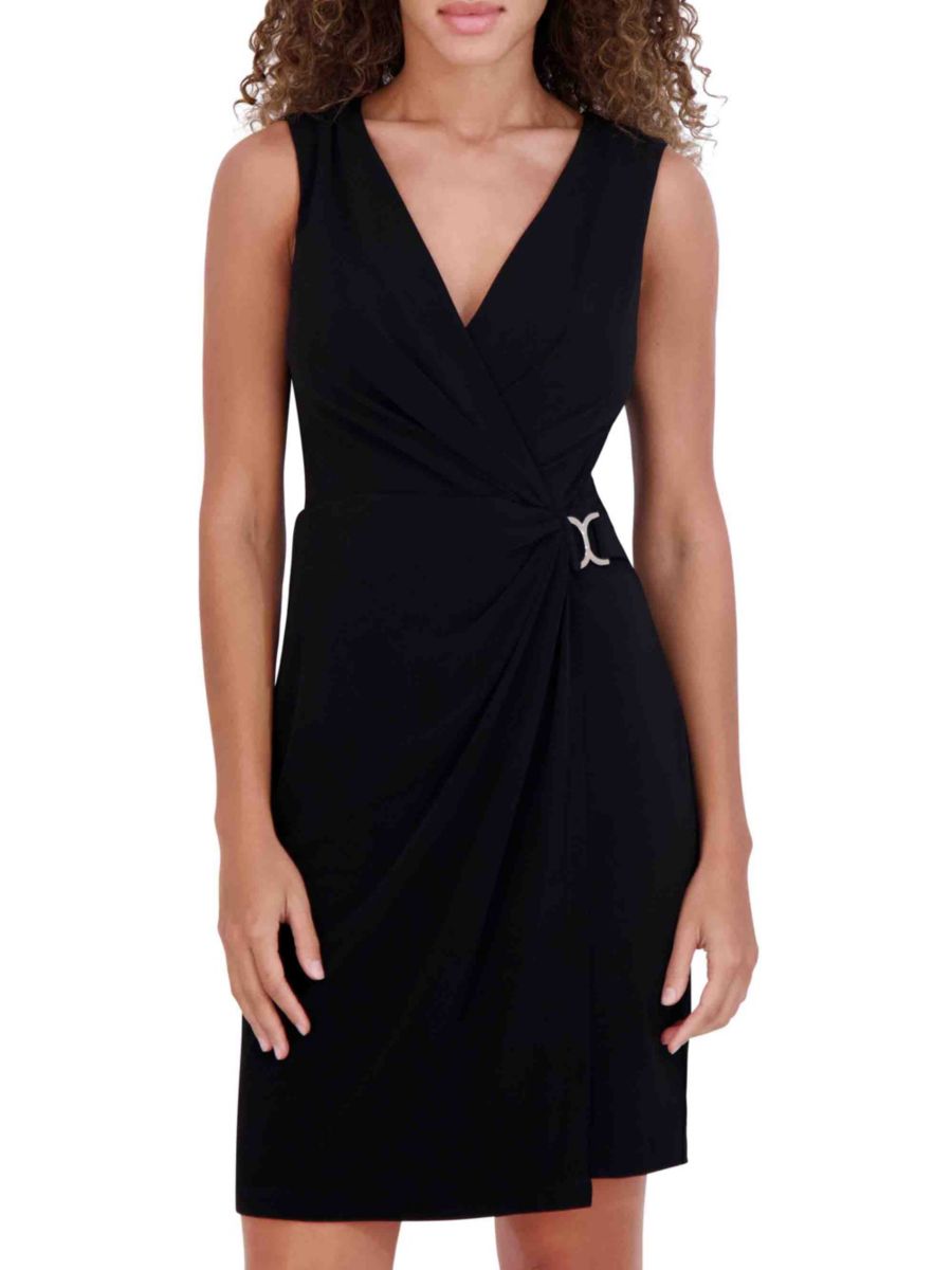 Однотонное мини-платье с имитацией запаха Kensie, черный
Однотонное мини-платье с имитацией запаха Kensie, черный