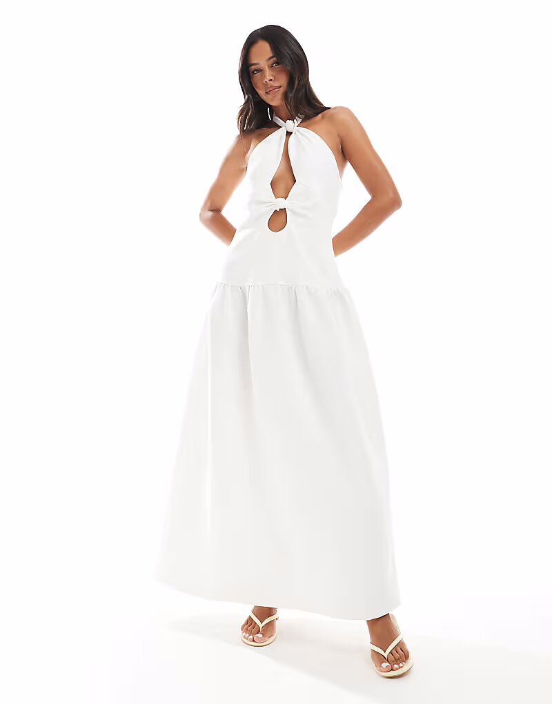 4th & Reckless платье макси с заниженной талией и вырезом-халтером белого цвета
4th & Reckless платье макси с заниженной талией и вырезом-халтером белого цвета