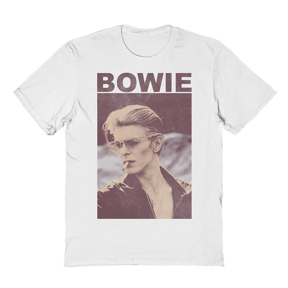 Мужская элегантная футболка с рисунком Bowie Licensed Character, белый 
Мужская элегантная футболка с рисунком Bowie Licensed Character, белый