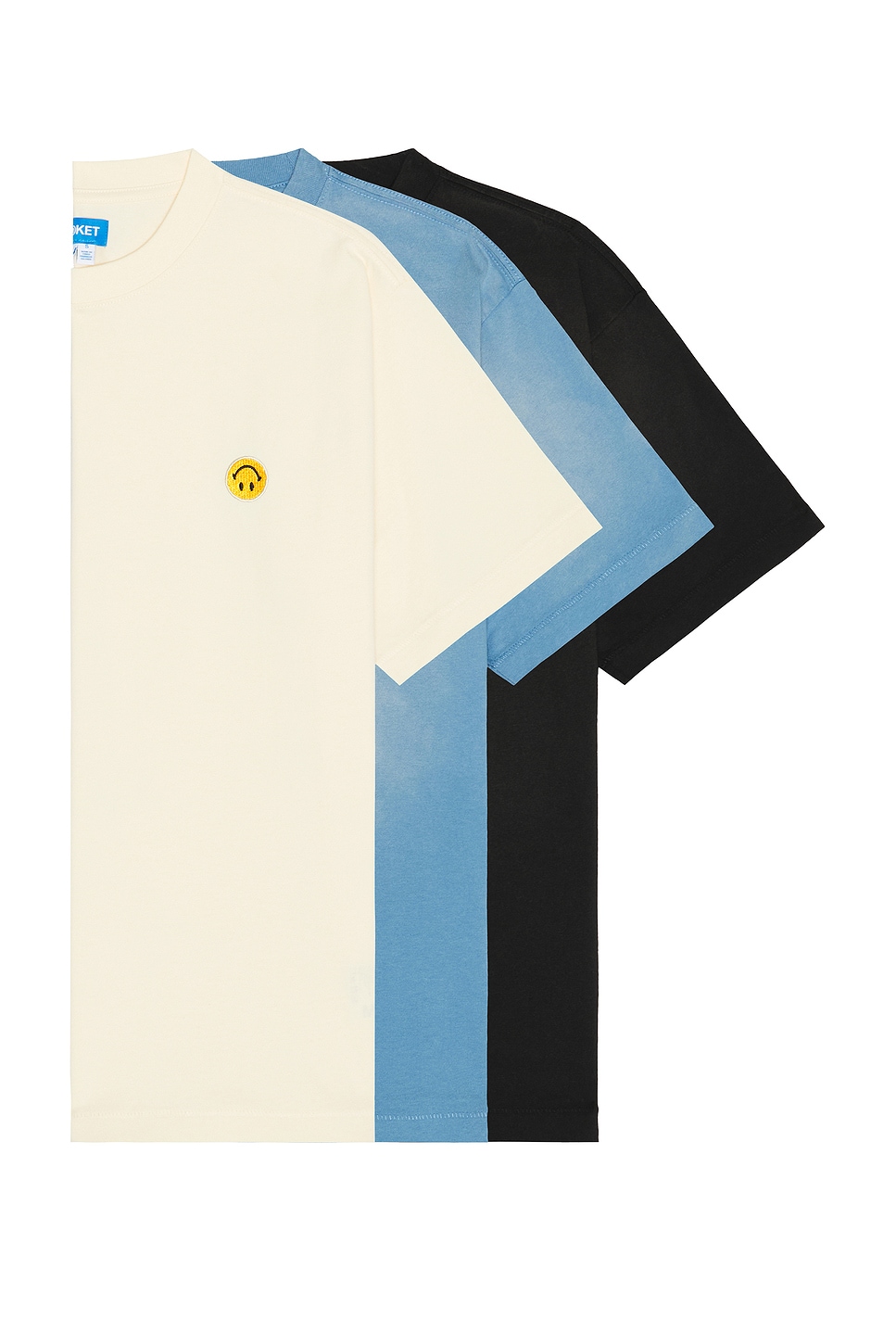Футболки Smiley sun fade в упаковке из 3 штук Market, sky blue, jet set black & butter cream
Футболки Smiley sun fade в упаковке из 3 штук Market, sky blue, jet set black & butter cream