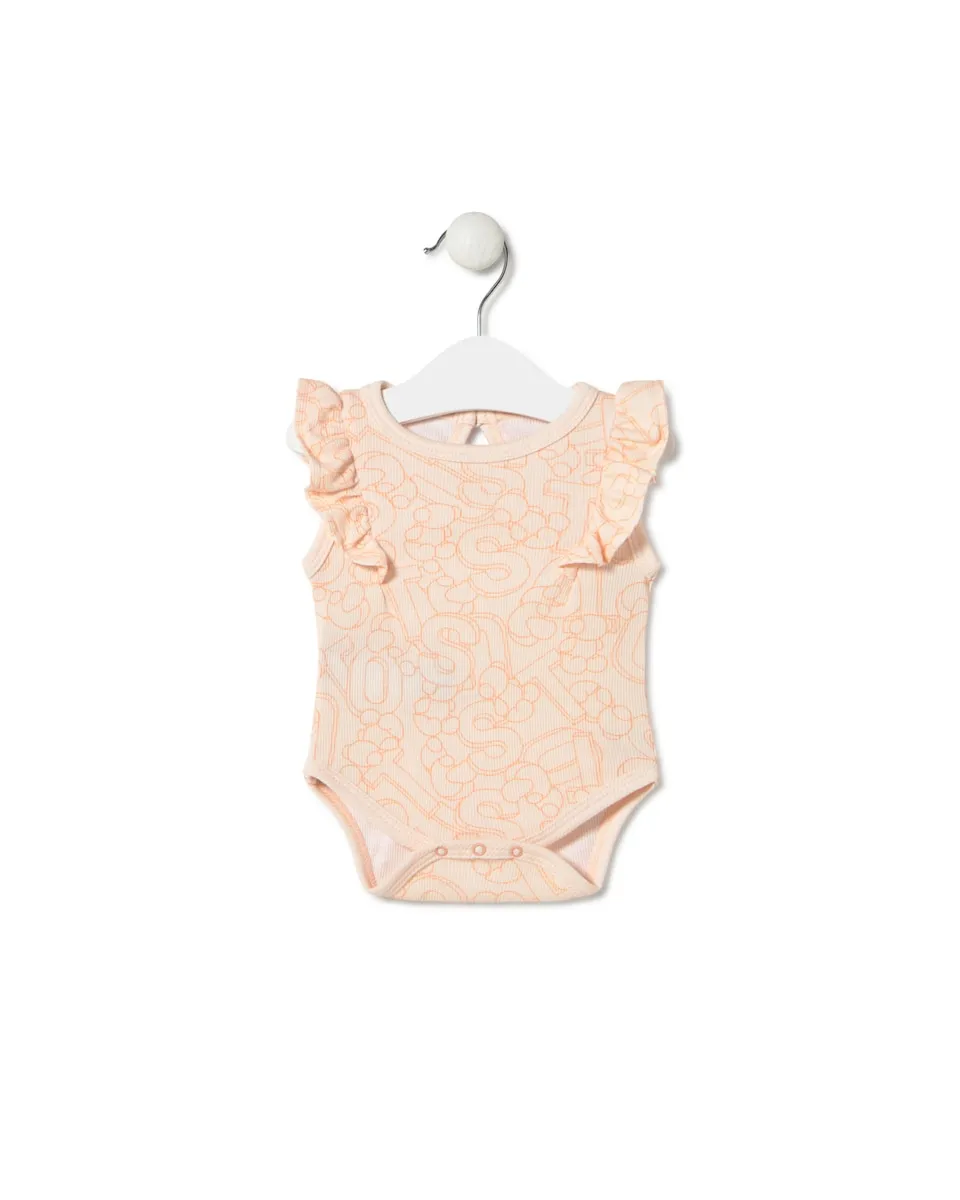 Детское боди с воланами из рубчатого хлопка с надписями и Bold Bear Tous, персиковый
Детское боди с воланами из рубчатого хлопка с надписями и Bold Bear Tous, персиковый