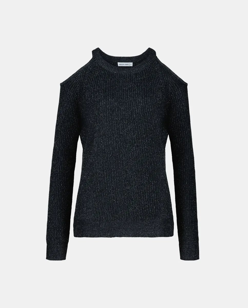 Базовый женский свитер с вырезом из люрекса Green Coast, антрацитовый
Базовый женский свитер с вырезом из люрекса Green Coast, антрацитовый