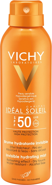 Увлажняющий спрей Capital Soleil, не оставляющий следов, SPF 50 Vichy, 200 мл
Увлажняющий спрей Capital Soleil, не оставляющий следов, SPF 50 Vichy, 200 мл