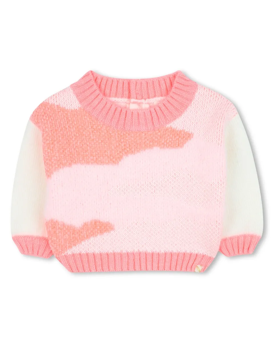 Детская розовая кофта с длинным рукавом Billieblush, светло-розовый 
Детская розовая кофта с длинным рукавом Billieblush, светло-розовый