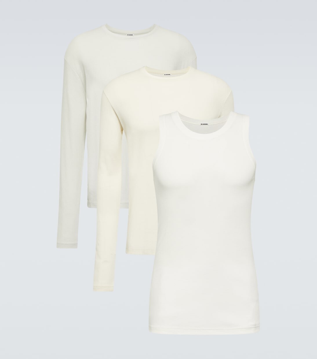 Комплект из 3 футболок из хлопкового трикотажа. Jil Sander, синий
Комплект из 3 футболок из хлопкового трикотажа. Jil Sander, синий