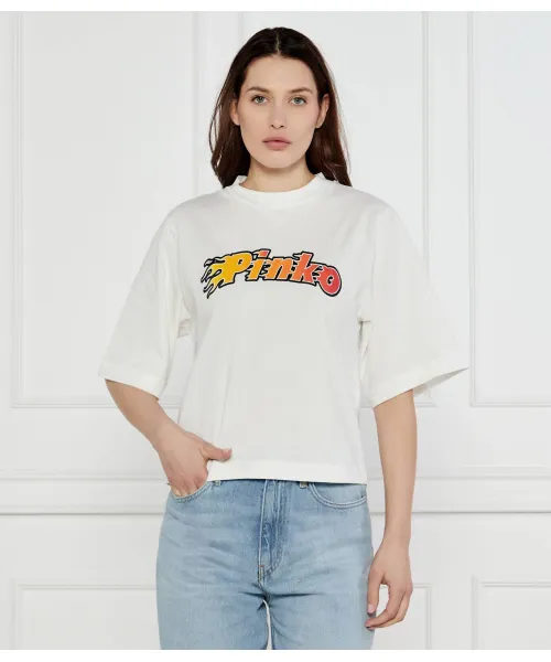 Футболка Ниамея Relaxed fit Pinko, белый 
Футболка Ниамея Relaxed fit Pinko, белый