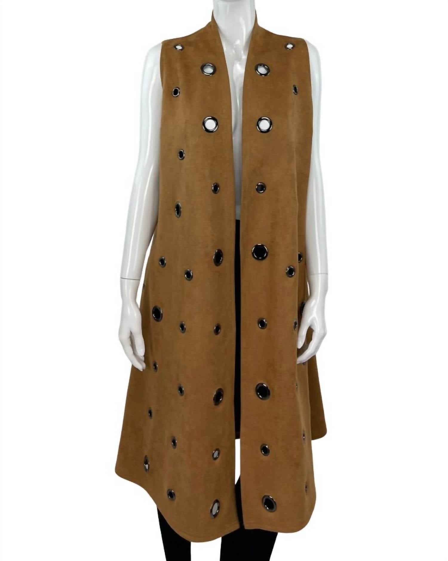 Женский жилет с люверсами коричневого цвета Radzoli 
Женский жилет с люверсами коричневого цвета Radzoli