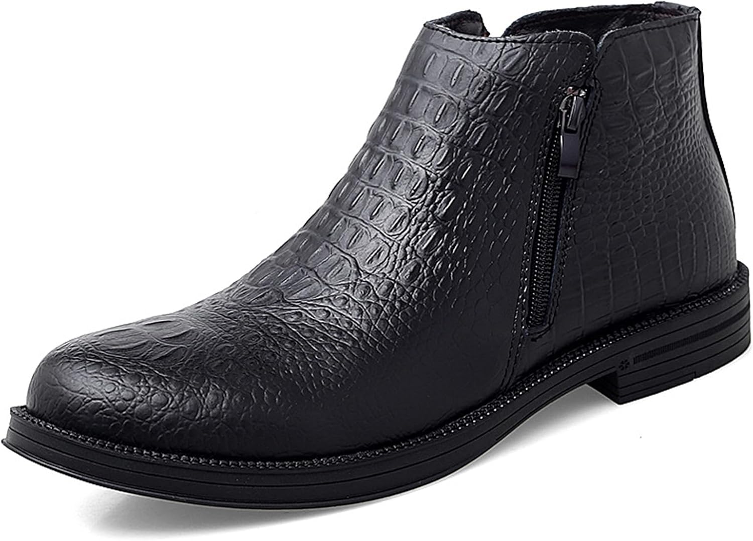 Мужские ботинки на низком каблуке из натуральной кожи с тиснением под аллигатора, модные с круглым носком и боковой молнией, деловые ботинки для офиса Faglkak, черный
Мужские ботинки на низком каблуке из натуральной кожи с тиснением под аллигатора, модные с круглым носком и боковой молнией, деловые ботинки для офиса Faglkak, черный