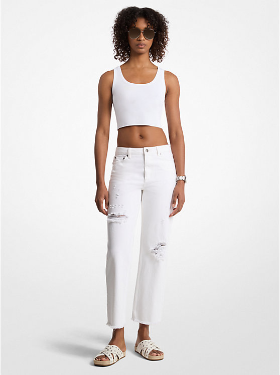 Джинсы из денима с потертостями Michael Kors, белый
Джинсы из денима с потертостями Michael Kors, белый