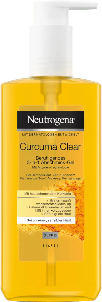 Очищающий гель 3в1 Curcuma Clear 200мл Neutrogena 
Очищающий гель 3в1 Curcuma Clear 200мл Neutrogena