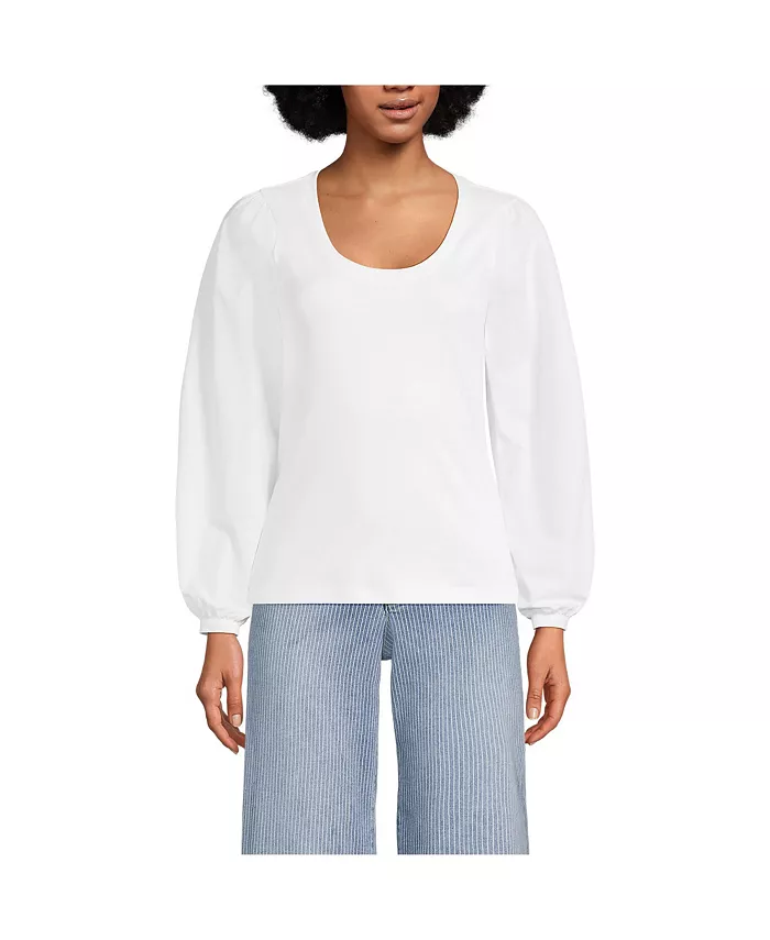 Женский топ-блузон Supima Interlock с круглым вырезом и рукавами Lands' End, белый
Женский топ-блузон Supima Interlock с круглым вырезом и рукавами Lands' End, белый