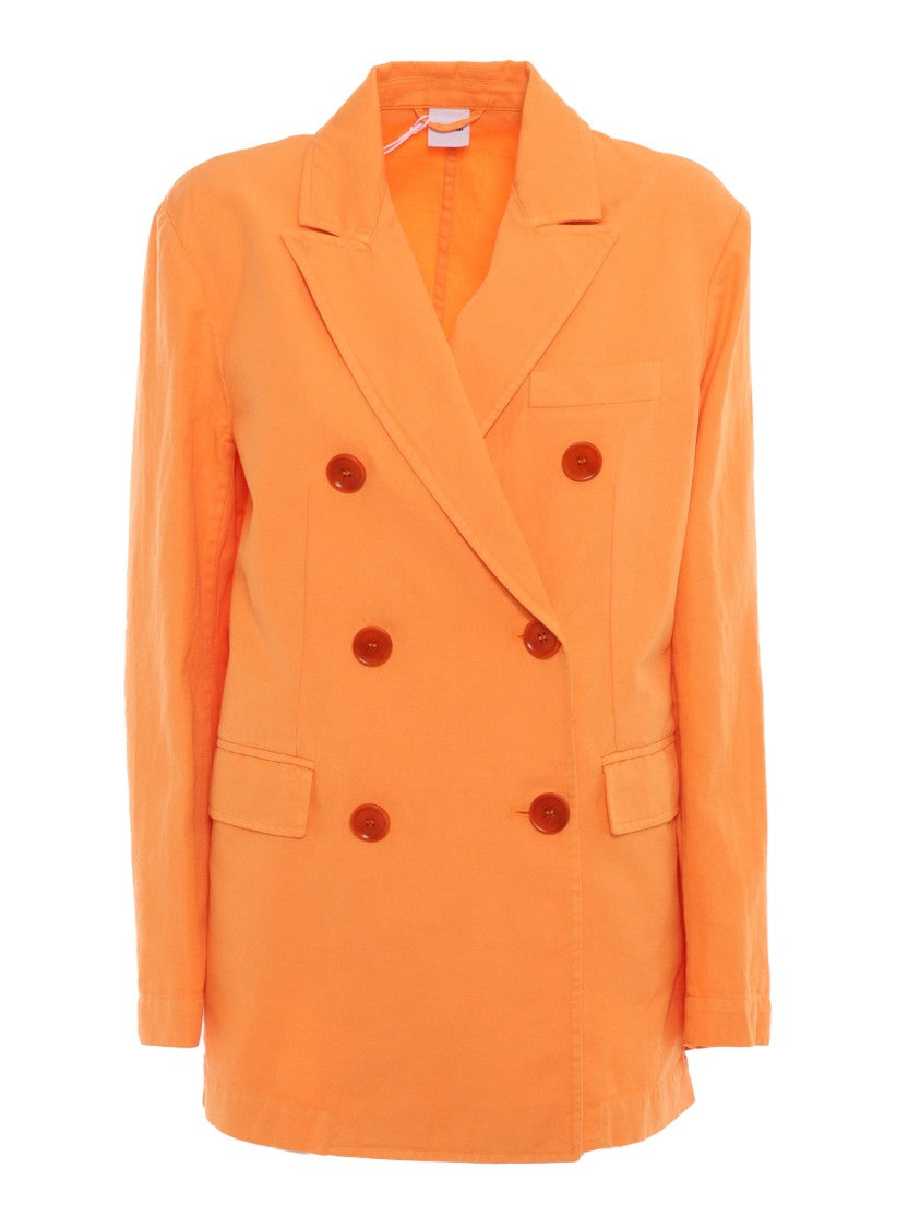 Двубортный блейзер с классическими лацканами и передними карманами Aspesi, оранжевый
Двубортный блейзер с классическими лацканами и передними карманами Aspesi, оранжевый