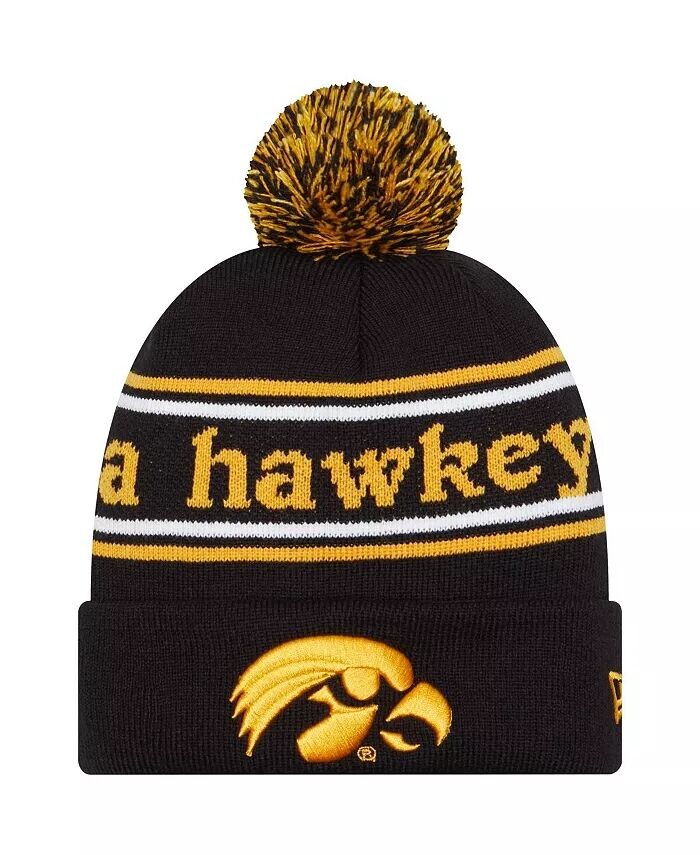 Мужская черная вязаная шапка Iowa Hawkeyes Marquee с манжетами и помпоном New Era, черный
Мужская черная вязаная шапка Iowa Hawkeyes Marquee с манжетами и помпоном New Era, черный