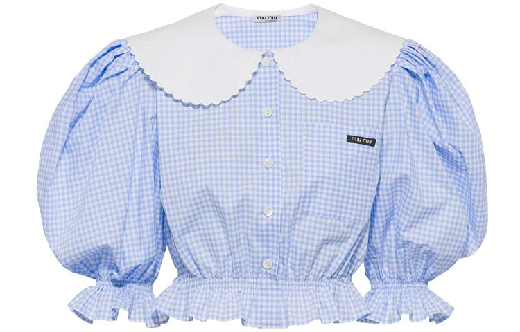 Укороченный топ Miu Miu, синий
Укороченный топ Miu Miu, синий