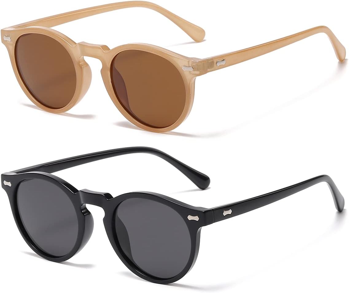 NIDOVIX Винтажные поляризованные солнцезащитные очки для мужчин и женщин, круглые, в стиле ретро, классические, модные, с защитой от УФ-излучения UV400, Two Pack: (Amber/Brown+black/Grey)
NIDOVIX Винтажные поляризованные солнцезащитные очки для мужчин и женщин, круглые, в стиле ретро, классические, модные, с защитой от УФ-излучения UV400, Two Pack: (Amber/Brown+black/Grey)
