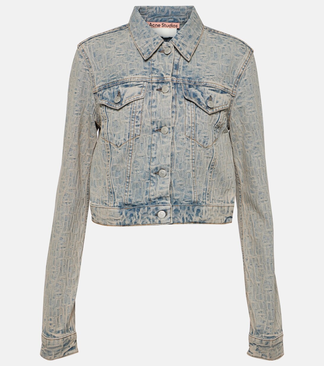Укороченная джинсовая куртка из жаккарда Acne Studios, синий
Укороченная джинсовая куртка из жаккарда Acne Studios, синий