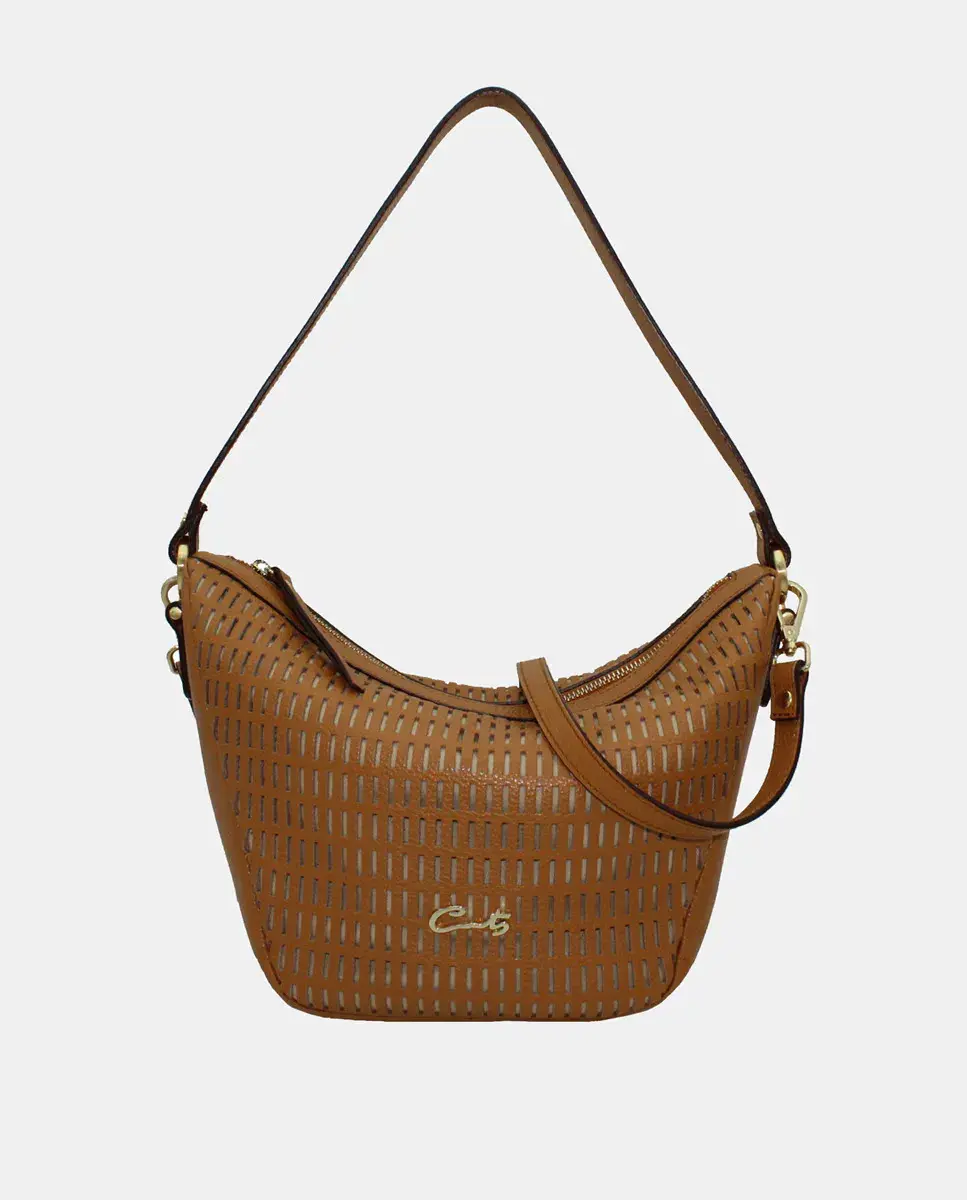 Ажурная кожаная сумка-хобо Cats, коричневый
Ажурная кожаная сумка-хобо Cats, коричневый