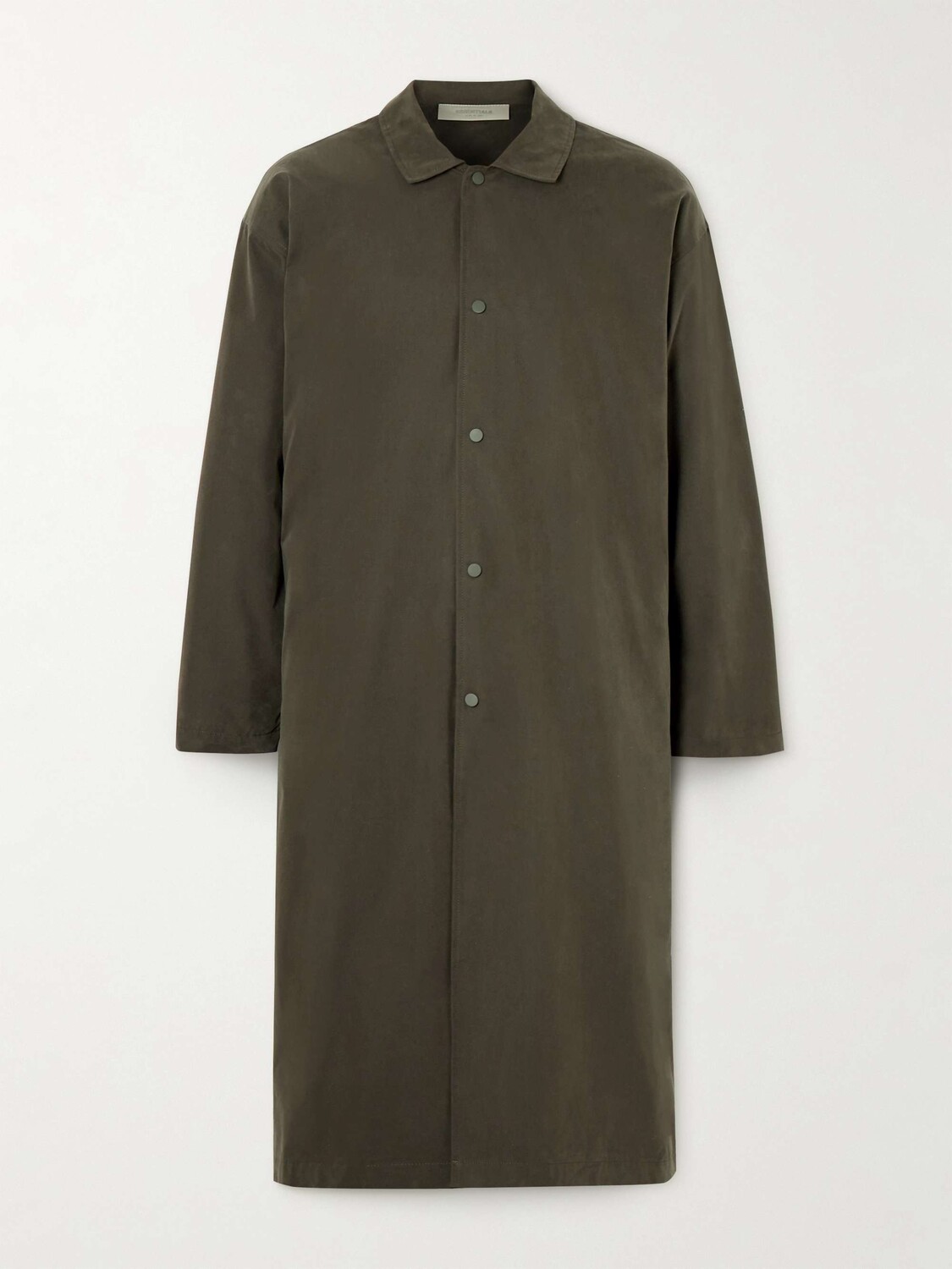 Пальто из хлопкового твила с аппликацией логотипа FEAR OF GOD ESSENTIALS, зеленый
Пальто из хлопкового твила с аппликацией логотипа FEAR OF GOD ESSENTIALS, зеленый