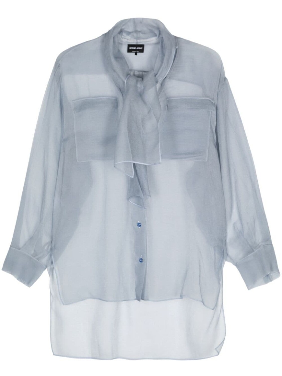 Giorgio Armani рубашка из органзы с шарфом, синий
Giorgio Armani рубашка из органзы с шарфом, синий