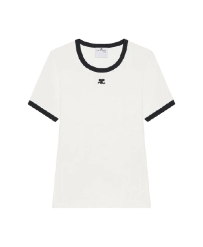 Футболка с контрастными элементами от Signature Courrã¨Ges, белый
Футболка с контрастными элементами от Signature Courrã¨Ges, белый