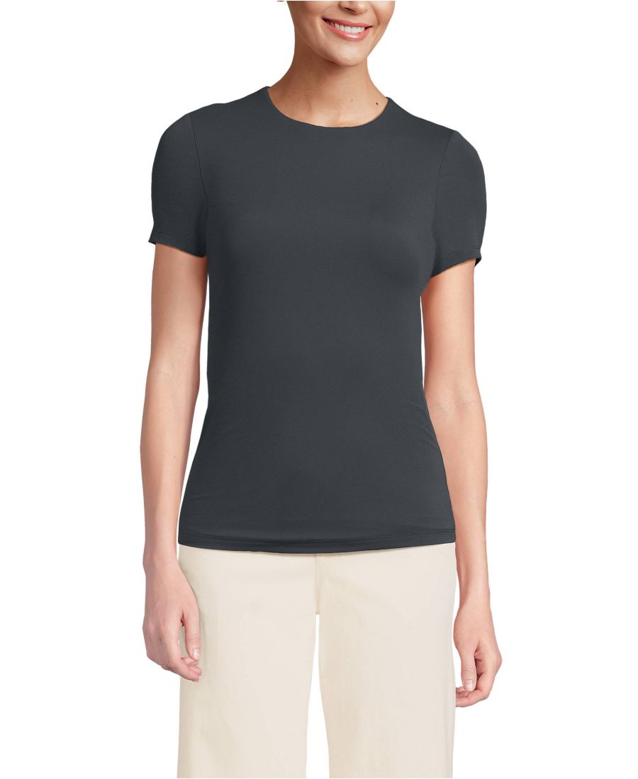 Женская трикотажная футболка с коротким рукавом, двухслойная, с круглым вырезом и без застежек Lands' End, Steel gray
Женская трикотажная футболка с коротким рукавом, двухслойная, с круглым вырезом и без застежек Lands' End, Steel gray