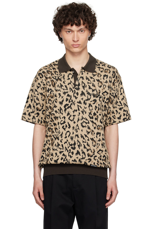 Поло с жаккардовым узором Wacko Maria, бежевый
Поло с жаккардовым узором Wacko Maria, бежевый