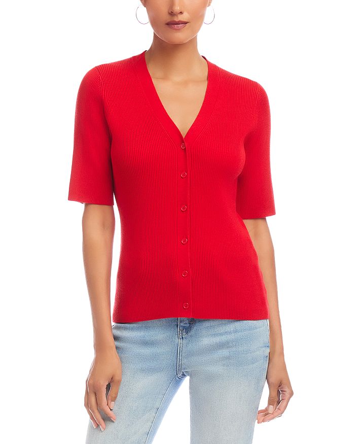 Короткий кардиган с ребристой вязкой Karen Kane, красный
Короткий кардиган с ребристой вязкой Karen Kane, красный