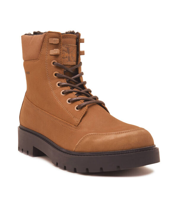 Ботинки мужские Calvin Klein Jeans кожаные треккинговые, коричневый 
Ботинки мужские Calvin Klein Jeans кожаные треккинговые, коричневый