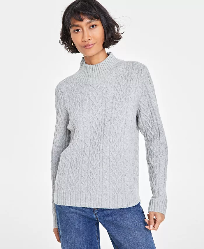 Женский свитер с высоким воротником и ажурной вязкой On 34th, серый
Женский свитер с высоким воротником и ажурной вязкой On 34th, серый