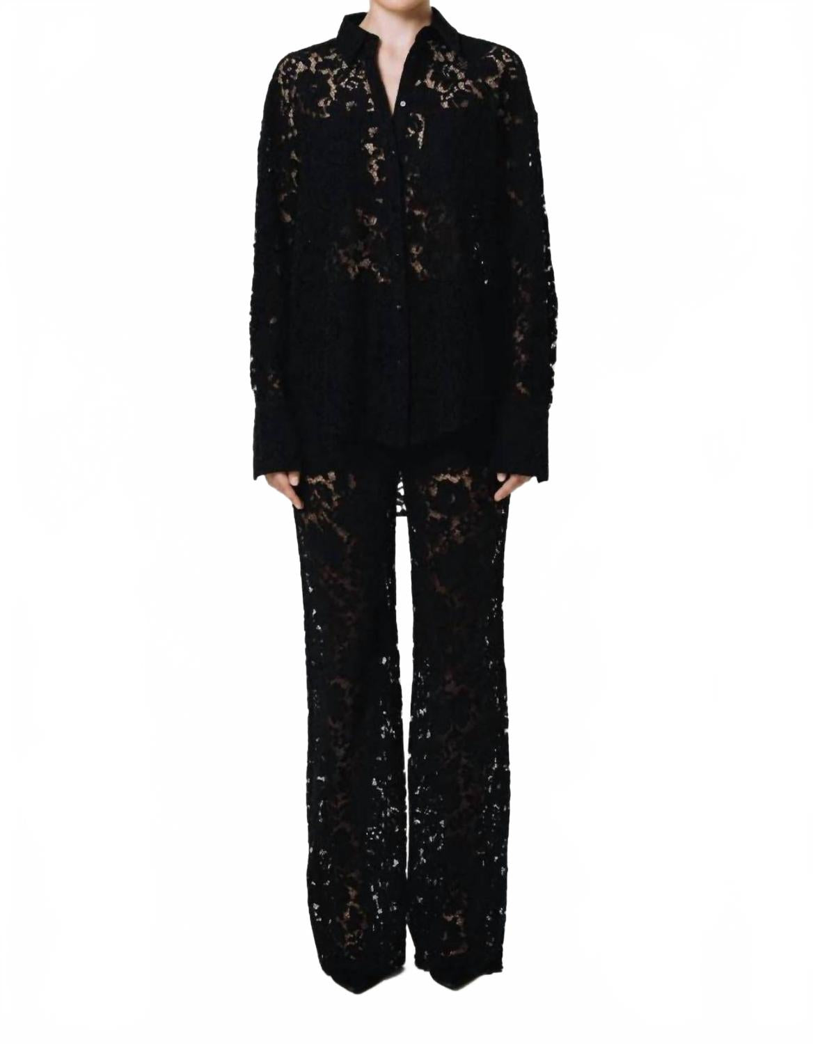 Черная лондонская кружевная рубашка оверсайз Sans Faff
Черная лондонская кружевная рубашка оверсайз Sans Faff