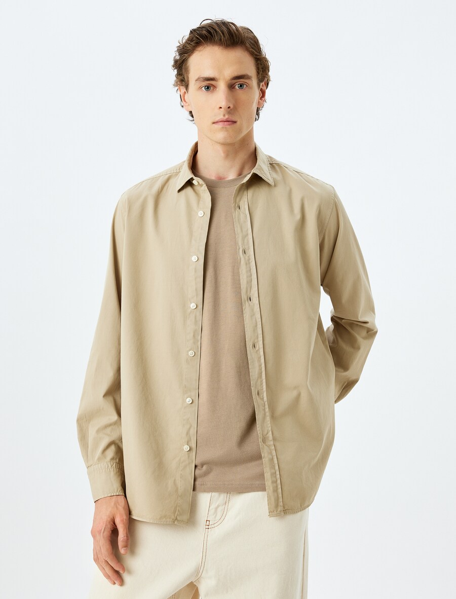 Рубашка на пуговицах классического кроя Koton, песочный
Рубашка на пуговицах классического кроя Koton, песочный