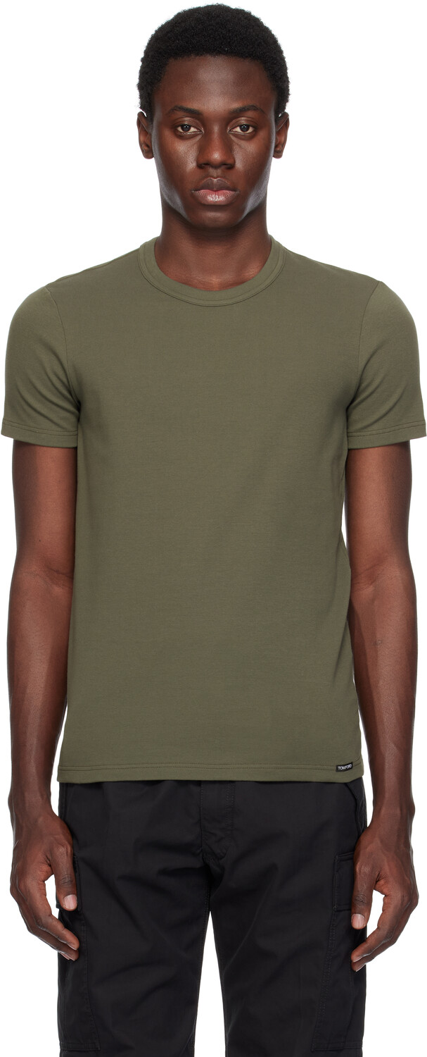 Футболка из эластичного хлопкового джерси цвета хаки TOM FORD, хаки
Футболка из эластичного хлопкового джерси цвета хаки TOM FORD, хаки