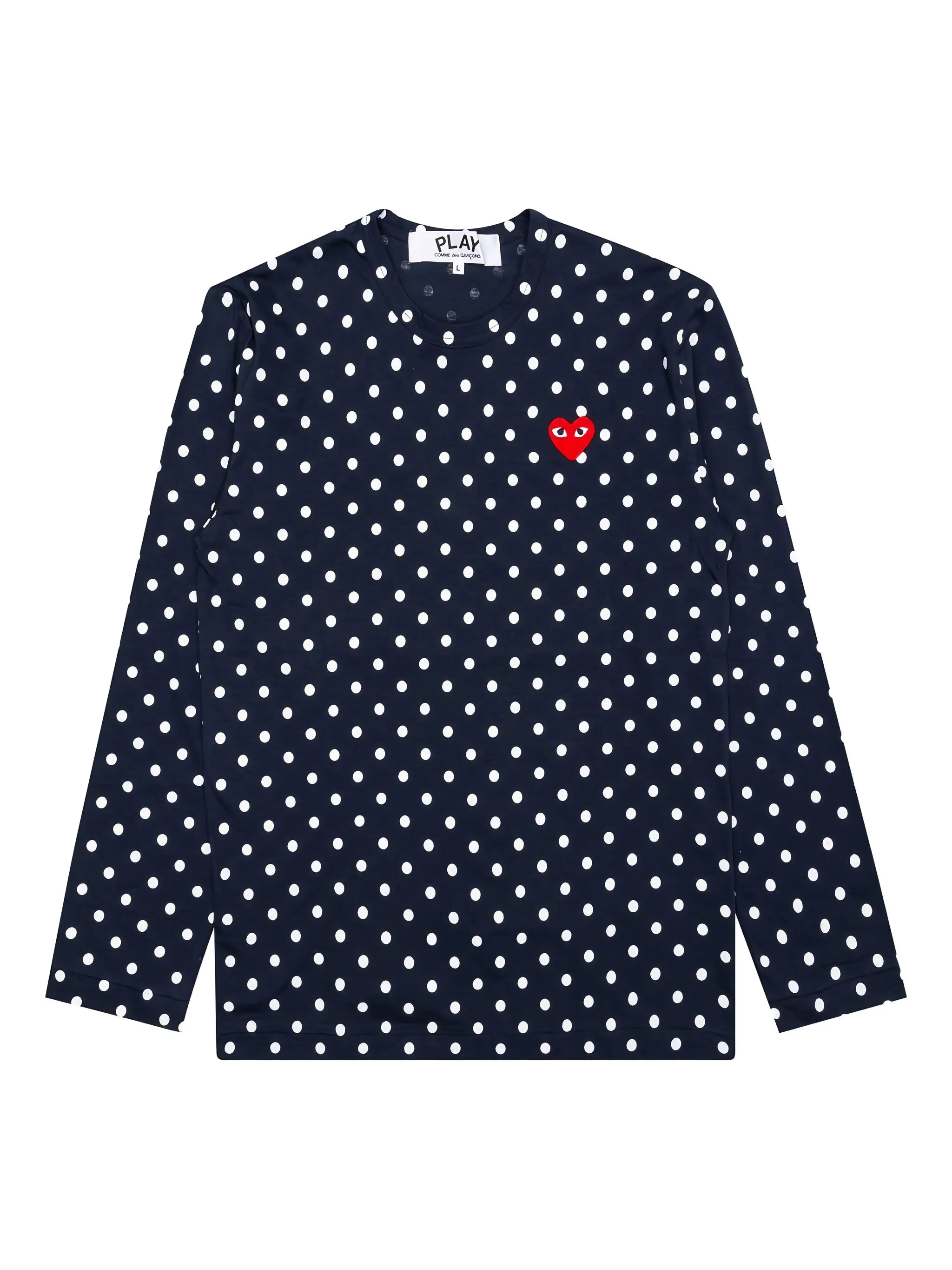 Футболка в горох с длинными рукавами Comme Des Garçons Play, синий
Футболка в горох с длинными рукавами Comme Des Garçons Play, синий