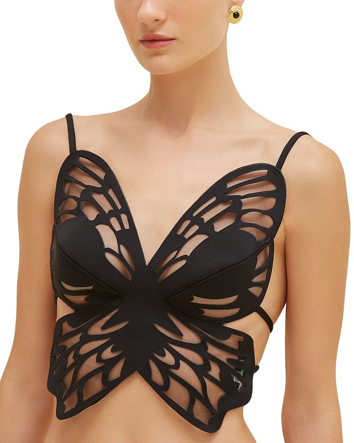 Топ бикини с тюлевыми бабочками PatBO, черный
Топ бикини с тюлевыми бабочками PatBO, черный