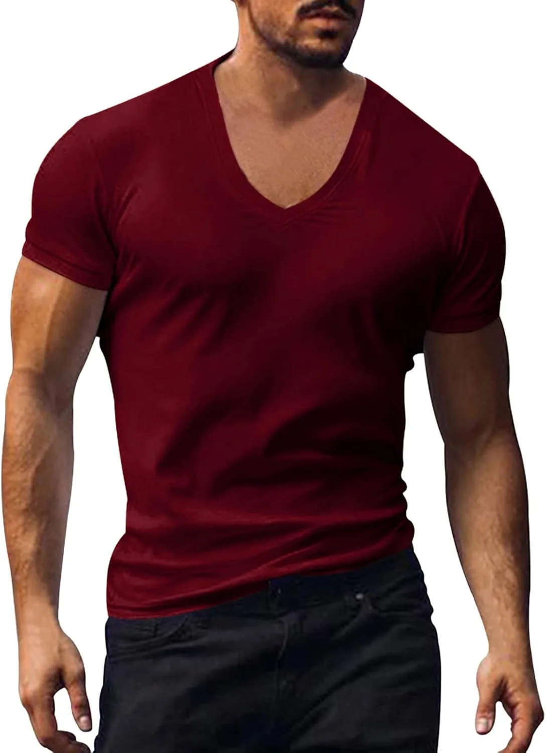 Мужская майка V-образного выреза с коротким рукавом для фитнеса
Мужская майка V-образного выреза с коротким рукавом для фитнеса