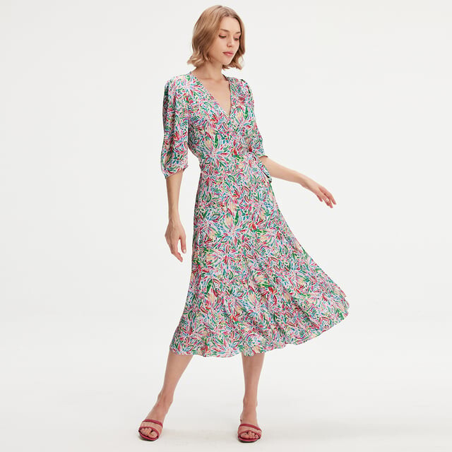 Платье с запахом и принтом свободы S&J Weekends, мультиколор
Платье с запахом и принтом свободы S&J Weekends, мультиколор