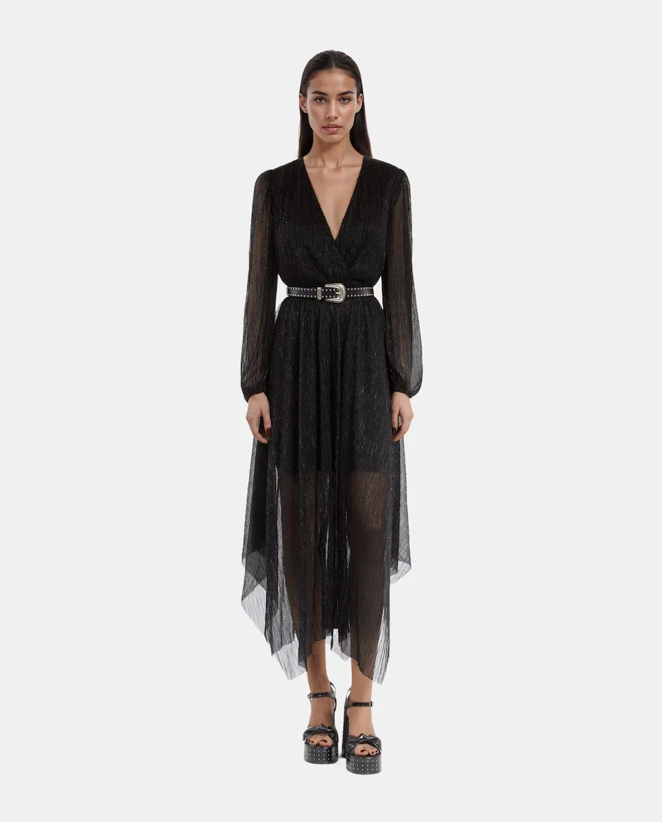Платье с длинными рукавами и металлизированной нитью The Kooples, черный
Платье с длинными рукавами и металлизированной нитью The Kooples, черный