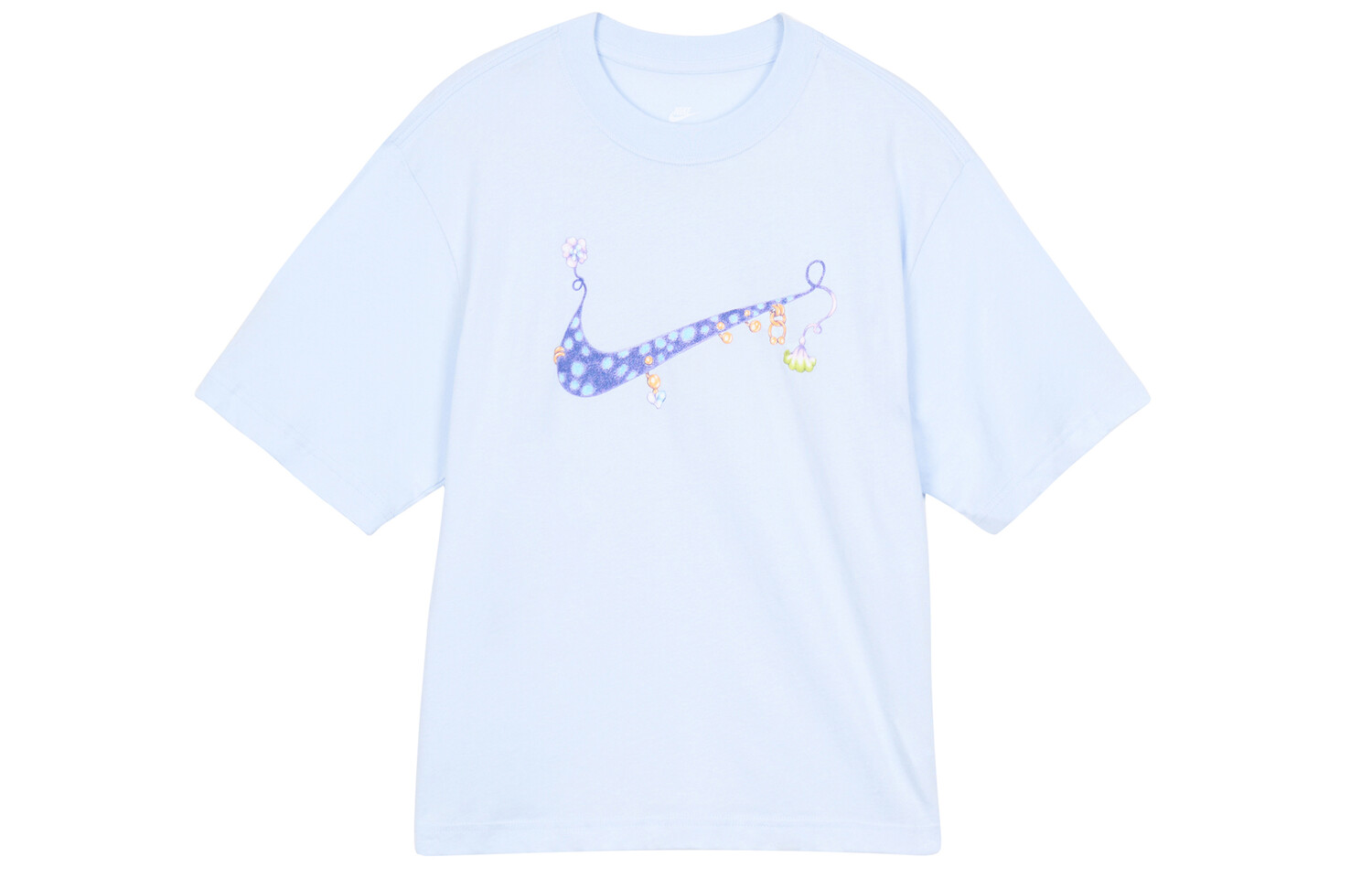 Женская футболка-пуловер с круглым вырезом и принтом логотипа «Светло-фиолетовый» Nike
Женская футболка-пуловер с круглым вырезом и принтом логотипа «Светло-фиолетовый» Nike