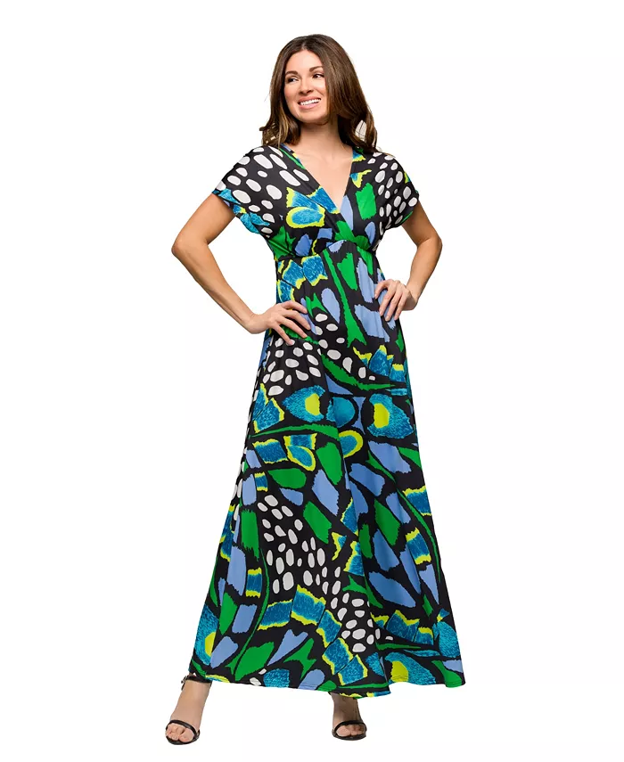 Женское макси-платье с V-образным вырезом, завышенной талией и короткими рукавами 24seven Comfort Apparel, мультиколор
Женское макси-платье с V-образным вырезом, завышенной талией и короткими рукавами 24seven Comfort Apparel, мультиколор