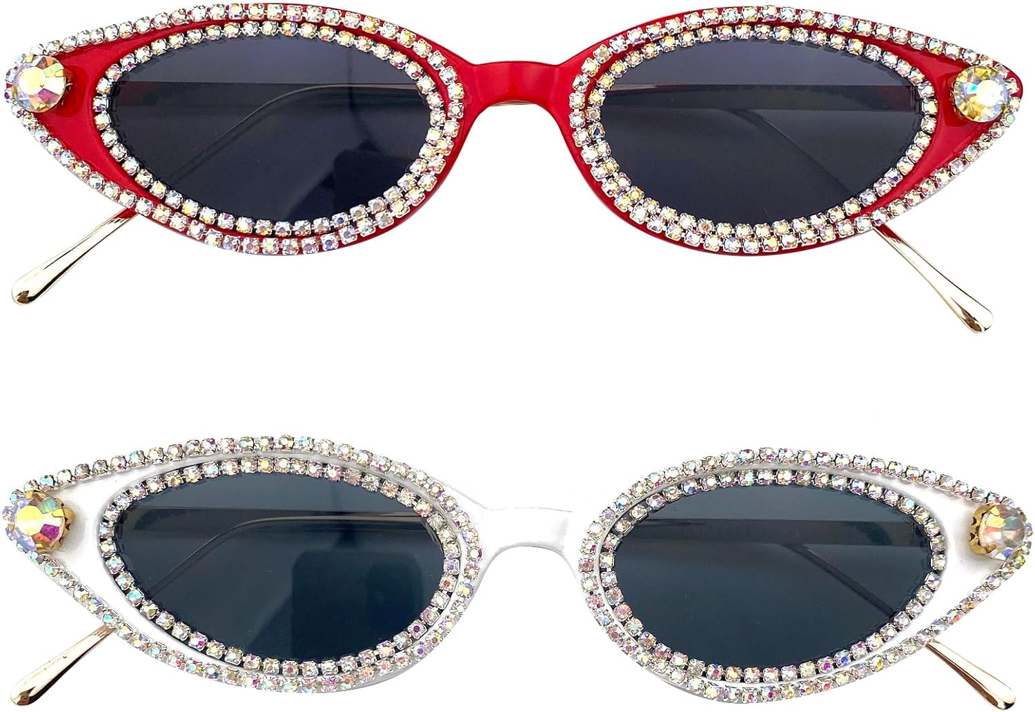 Роскошные маленькие солнцезащитные очки «кошачий глаз» со стразами для женщин, модные, с бриллиантовым блеском, для вечеринок, хрустальные, с защитой от УФ-излучения UV400 mincl, 2pcs-red&white
Роскошные маленькие солнцезащитные очки «кошачий глаз» со стразами для женщин, модные, с бриллиантовым блеском, для вечеринок, хрустальные, с защитой от УФ-излучения UV400 mincl, 2pcs-red&white
